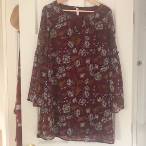 Boho bell sleeve dress